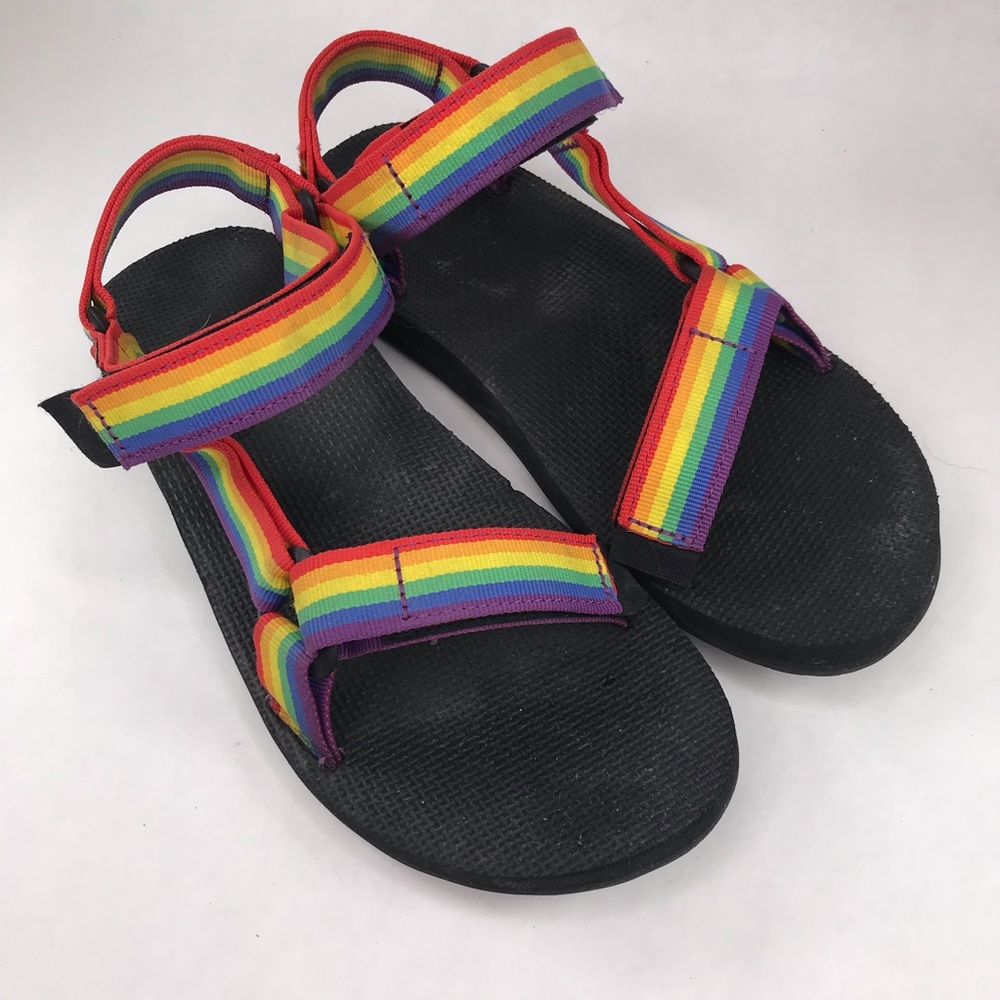 Teva Mens 9 Women's 10.5 Universal Unisex Sandals Rainbow Pride